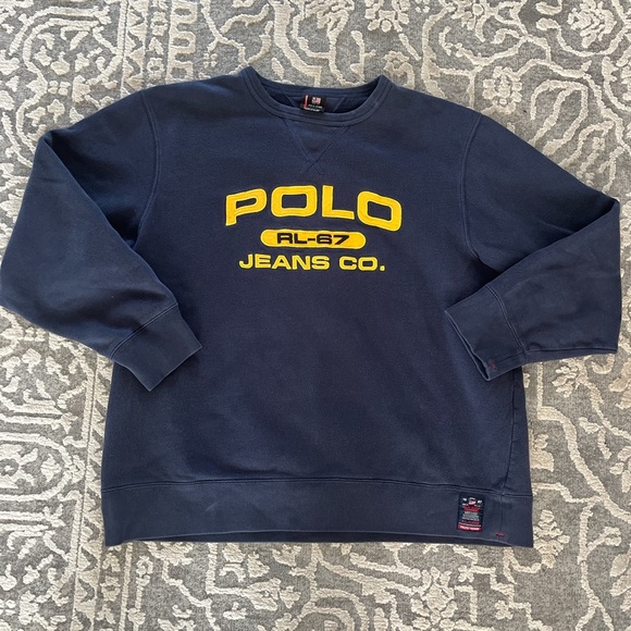 Polo Ralph Lauren Other - Polo Jean Co. Navy / Yellow Vintage 90’s CrewNeck Sweater
